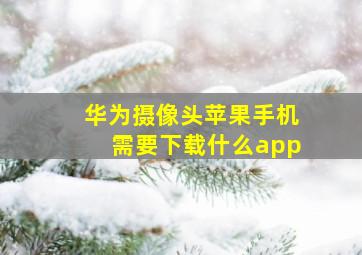 华为摄像头苹果手机需要下载什么app