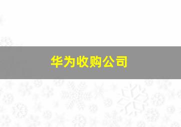 华为收购公司