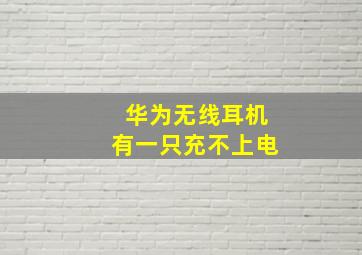 华为无线耳机有一只充不上电