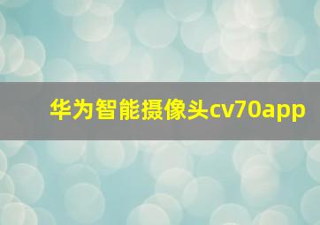 华为智能摄像头cv70app