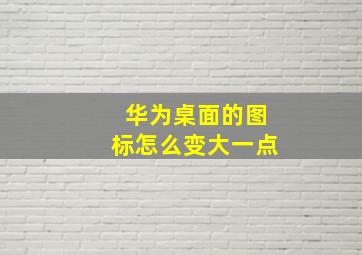 华为桌面的图标怎么变大一点