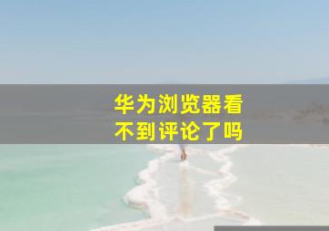 华为浏览器看不到评论了吗