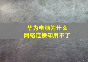 华为电脑为什么网络连接却用不了