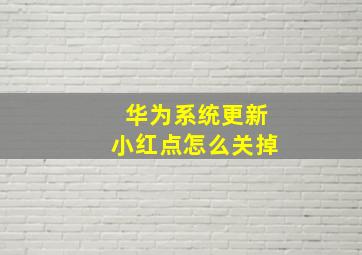 华为系统更新小红点怎么关掉