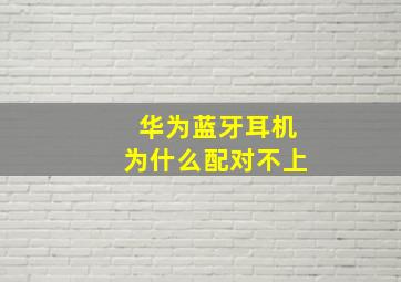 华为蓝牙耳机为什么配对不上