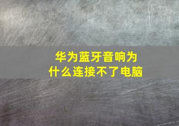 华为蓝牙音响为什么连接不了电脑