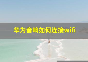 华为音响如何连接wifi