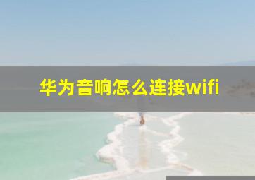 华为音响怎么连接wifi