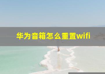 华为音箱怎么重置wifi