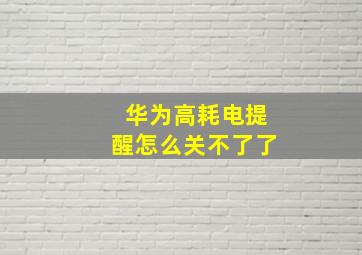 华为高耗电提醒怎么关不了了