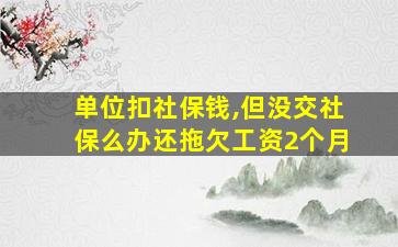 单位扣社保钱,但没交社保么办还拖欠工资2个月