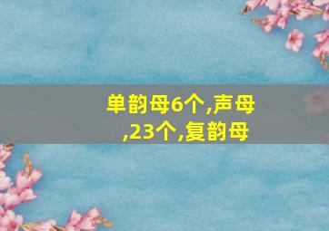 单韵母6个,声母,23个,复韵母