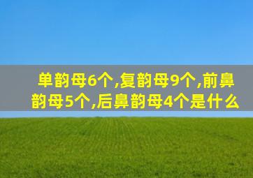 单韵母6个,复韵母9个,前鼻韵母5个,后鼻韵母4个是什么