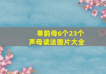 单韵母6个23个声母读法图片大全