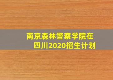 南京森林警察学院在四川2020招生计划