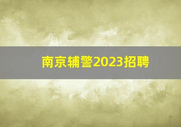 南京辅警2023招聘