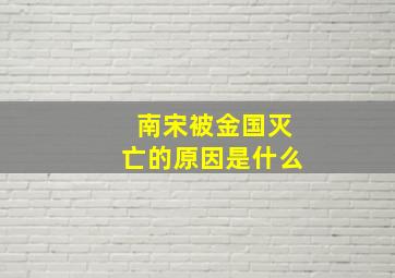 南宋被金国灭亡的原因是什么