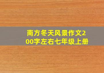 南方冬天风景作文200字左右七年级上册