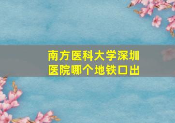 南方医科大学深圳医院哪个地铁口出