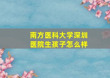 南方医科大学深圳医院生孩子怎么样