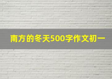 南方的冬天500字作文初一