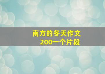 南方的冬天作文200一个片段