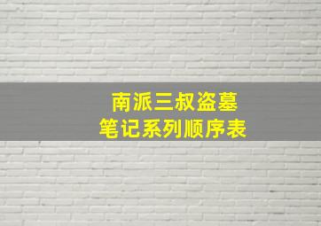 南派三叔盗墓笔记系列顺序表