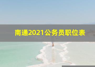 南通2021公务员职位表