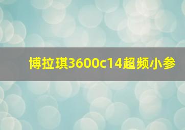 博拉琪3600c14超频小参