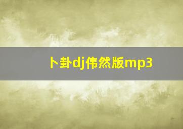 卜卦dj伟然版mp3