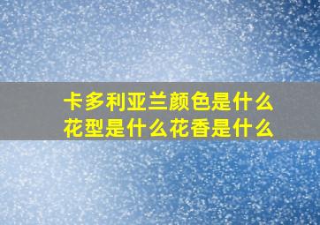 卡多利亚兰颜色是什么花型是什么花香是什么