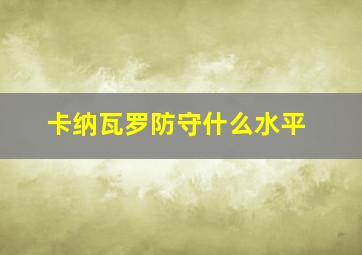 卡纳瓦罗防守什么水平