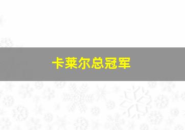 卡莱尔总冠军