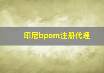 印尼bpom注册代理