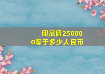 印尼盾250000等于多少人民币