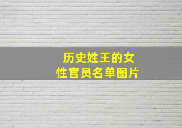 历史姓王的女性官员名单图片