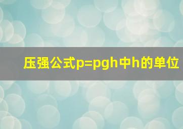 压强公式p=pgh中h的单位