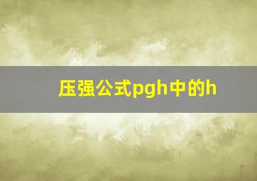 压强公式pgh中的h