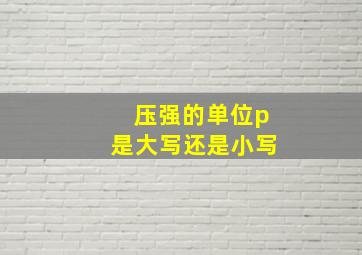 压强的单位p是大写还是小写