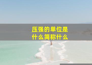 压强的单位是什么简称什么