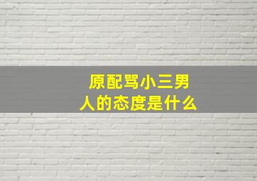 原配骂小三男人的态度是什么