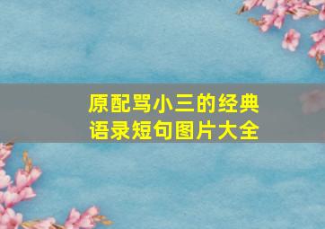 原配骂小三的经典语录短句图片大全