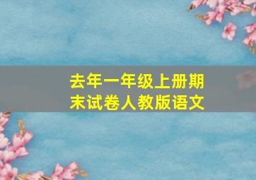 去年一年级上册期末试卷人教版语文