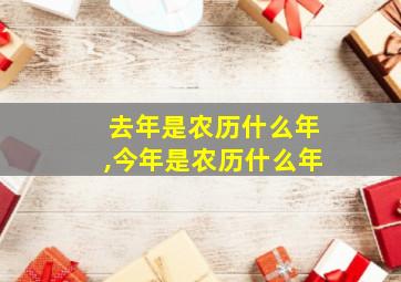 去年是农历什么年,今年是农历什么年