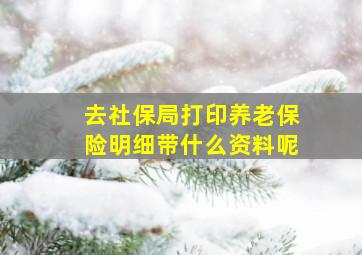 去社保局打印养老保险明细带什么资料呢