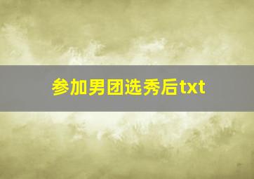 参加男团选秀后txt