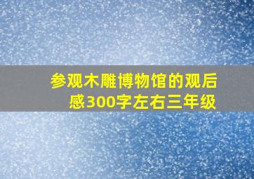 参观木雕博物馆的观后感300字左右三年级