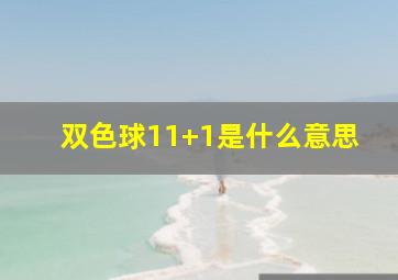 双色球11+1是什么意思