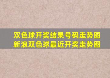 双色球开奖结果号码走势图新浪双色球最近开奖走势图