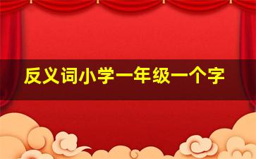 反义词小学一年级一个字